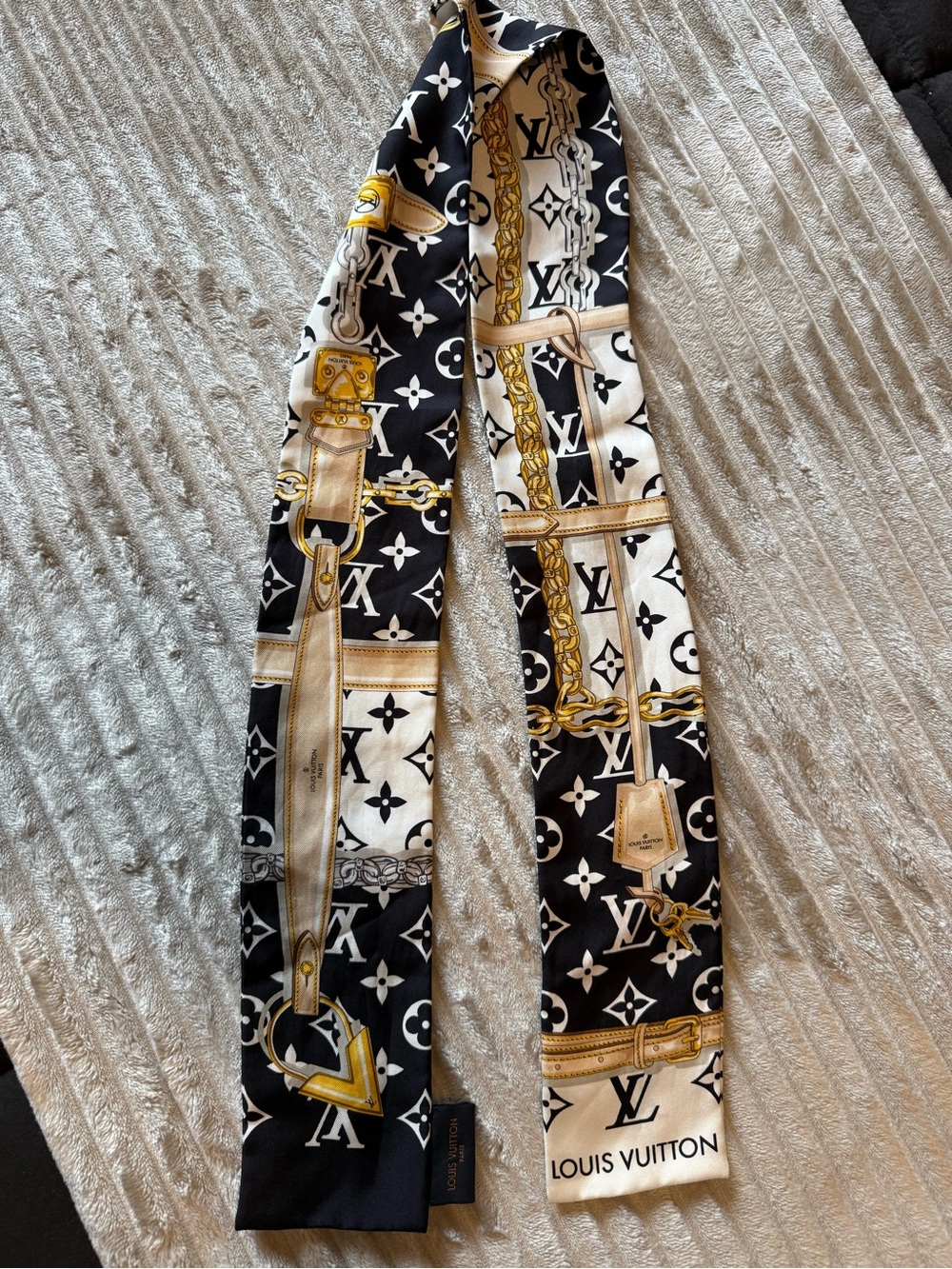 Louis Vuitton Black, White & Gold Monogram Twilly